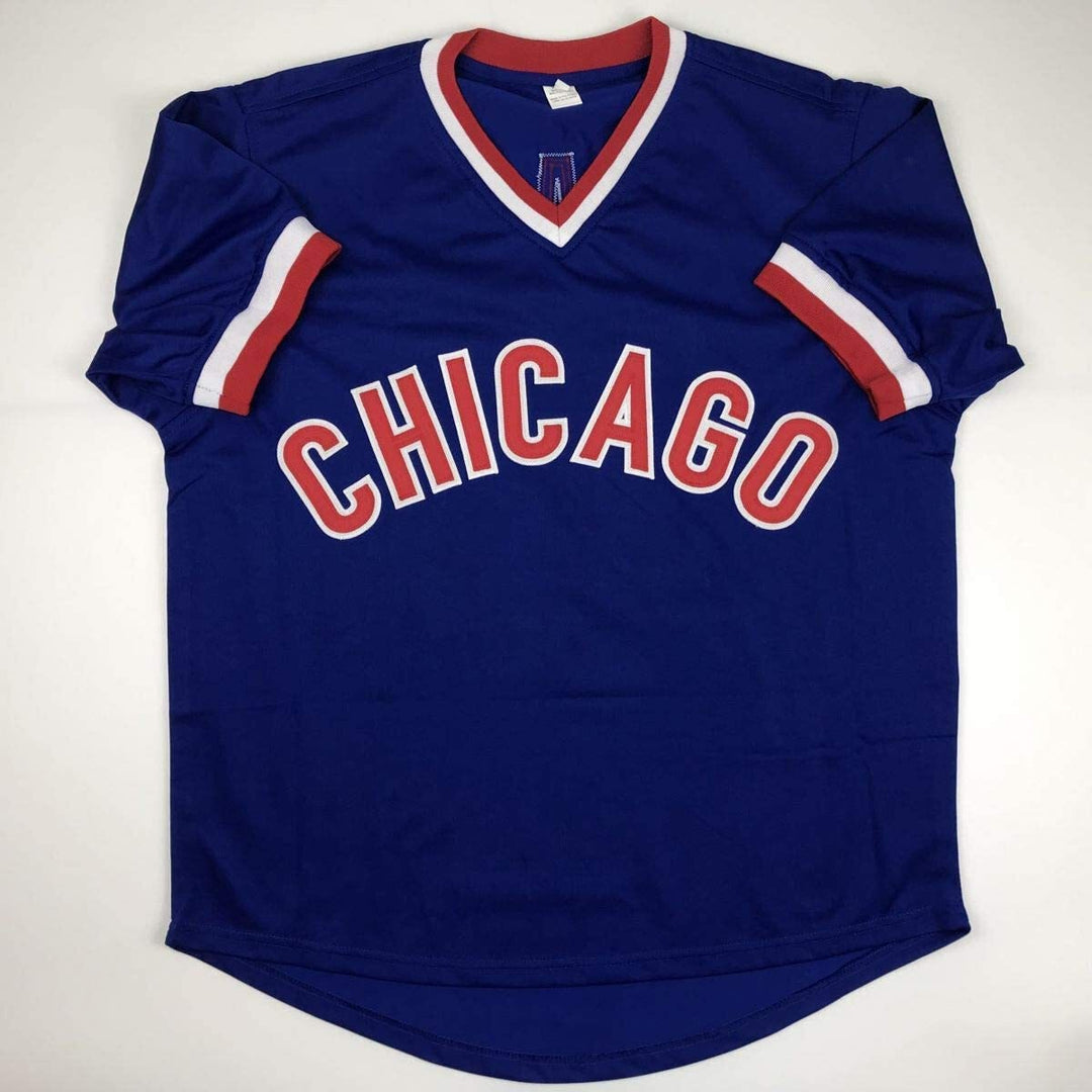 Autographed/Signed MARK GRACE Chicago Blue Baseball Jersey JSA COA Auto