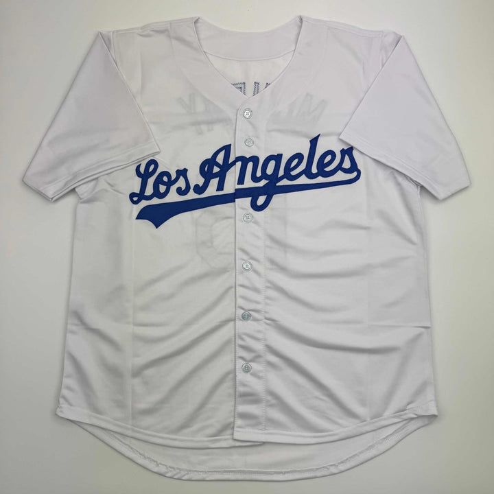 Autographed/Signed Rick Monday Los Angeles LA White Jersey Beckett COA