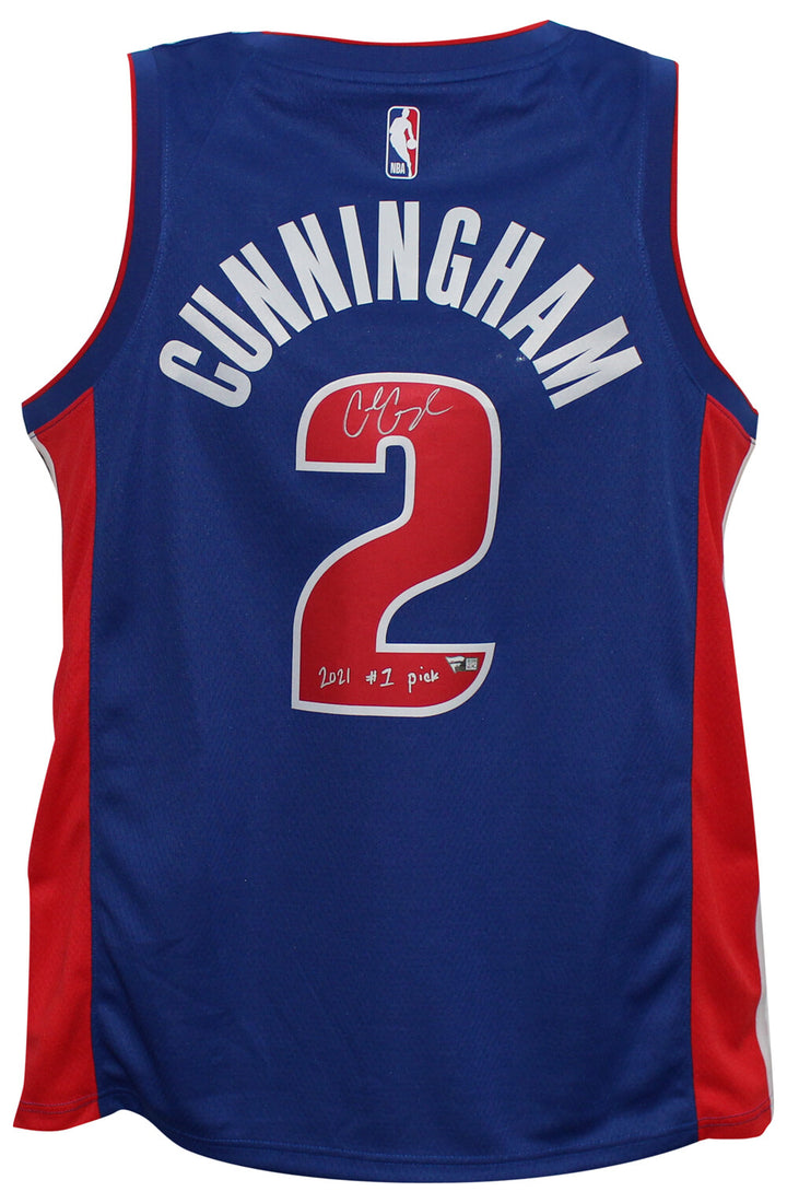 Cade Cunningham Autographed Detroit Pistons Jersey 2021 #1 Pick Fanatics 36024