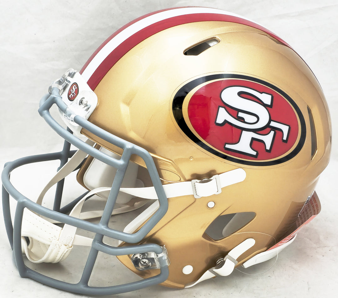Unsigned San Francisco 49ers Gold Full Size Authentic Speed Helmet