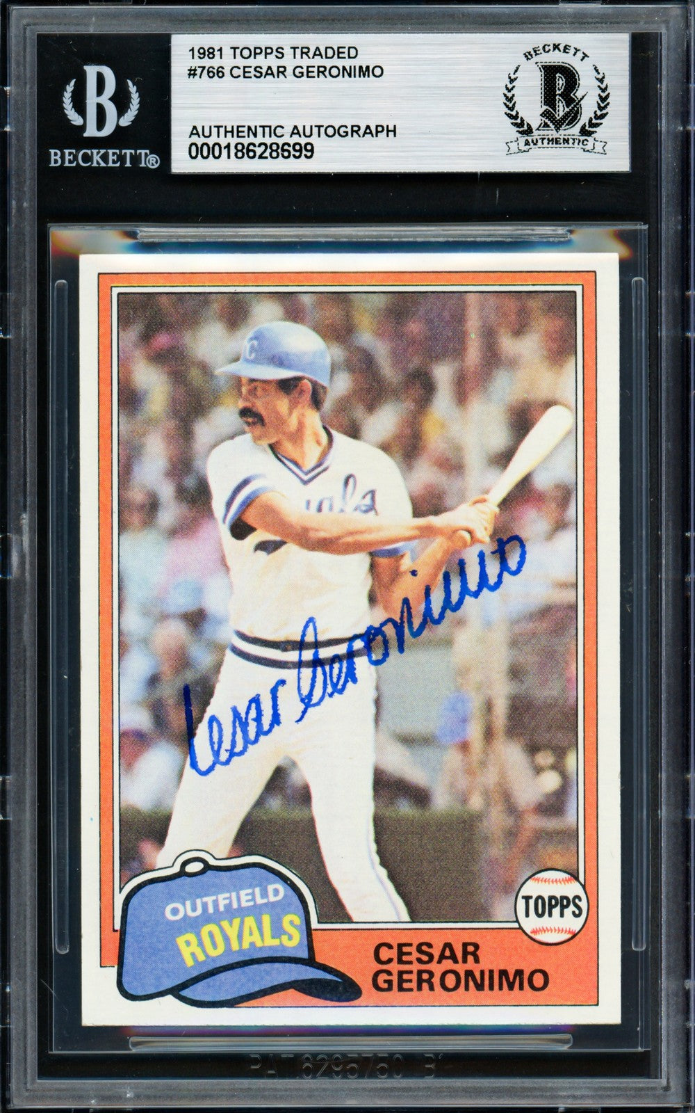 Cesar Geronimo Signed 1981 Topps Traded Card 766 Royals Beckett #18628699