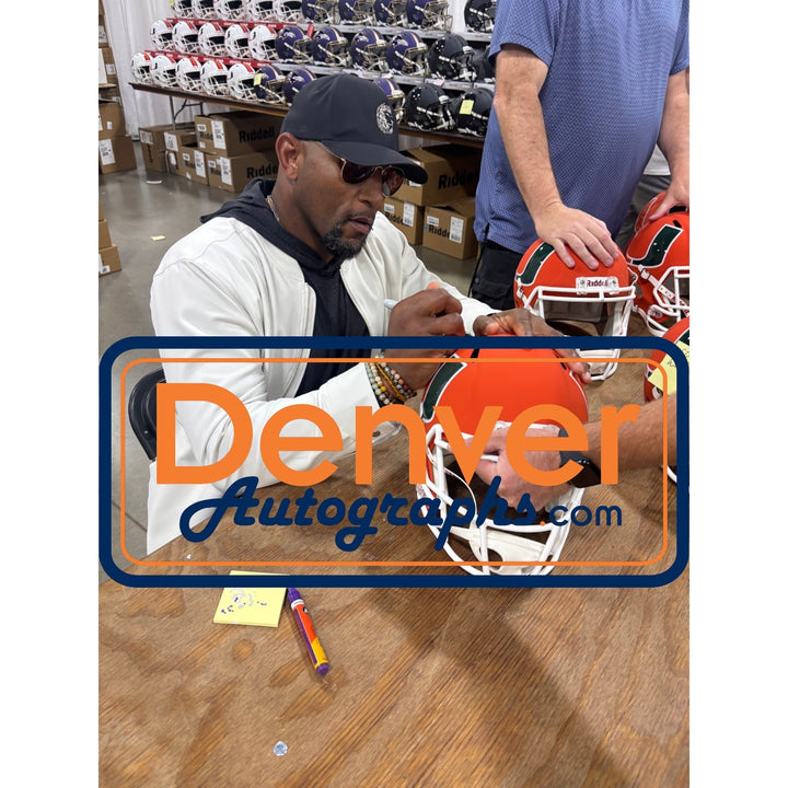Ray Lewis Signed Miami Hurricanes F/S AMP Helmet Beckett Witness 57532