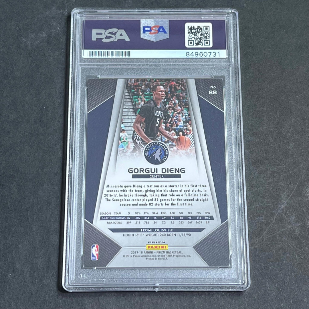 2017-18 Panini Prizm #88 Gorgui Dieng Signed Card AUTO PSA Slabbed Minnesota Tim