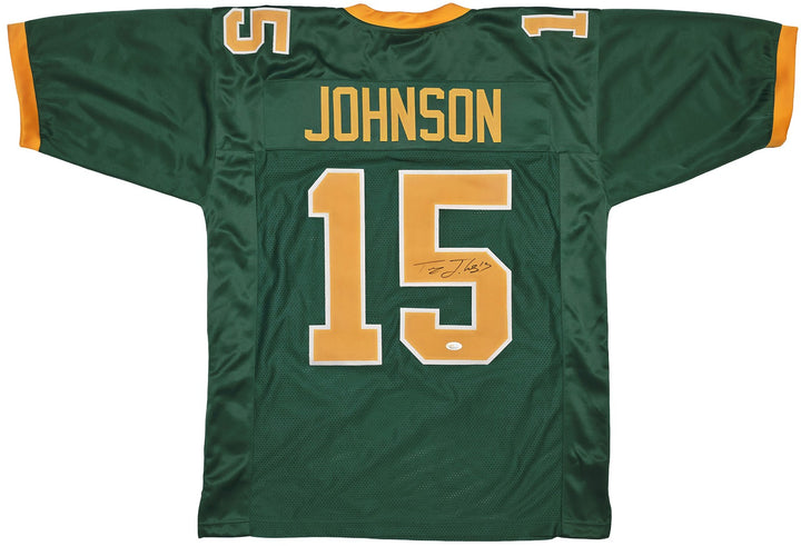 Oregon Ducks Tez Johnson Autographed Green Jersey JSA Witness