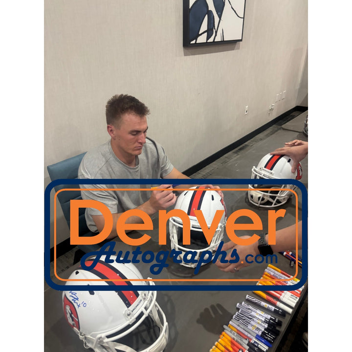 Bo Nix Autographed Denver Broncos F/S 2023 ALT Helmet Beckett Witness 57290
