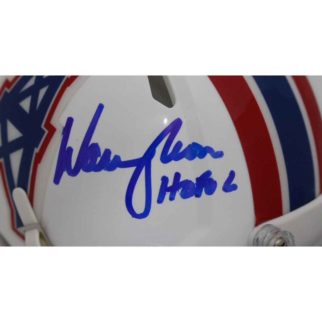 Warren Moon Signed Houston Oilers TB Mini Helmet HOF Beckett 44766