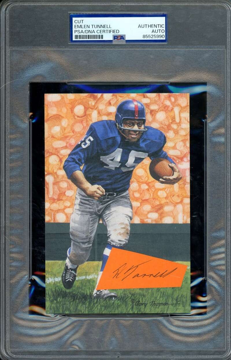 Elmen Tunnell PSA DNA Signed Goal Line Art Card Cut GLAC Autograph