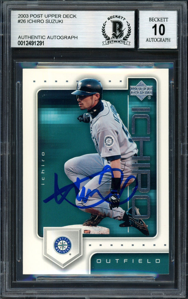 Ichiro Suzuki Auto Signed 2003 Upper Deck Post Card 26 Mariners Auto 10 Beckett