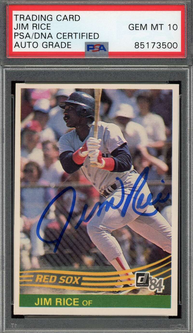 Jim Rice Gem Mint 10 PSA DNA Signed 1984 Donruss Autograph