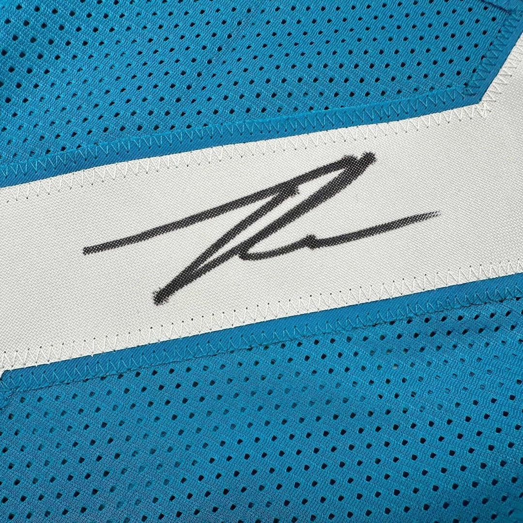 Framed Signed Tyson Campbell 35x39 Jacksonville Teal Jersey JSA COA