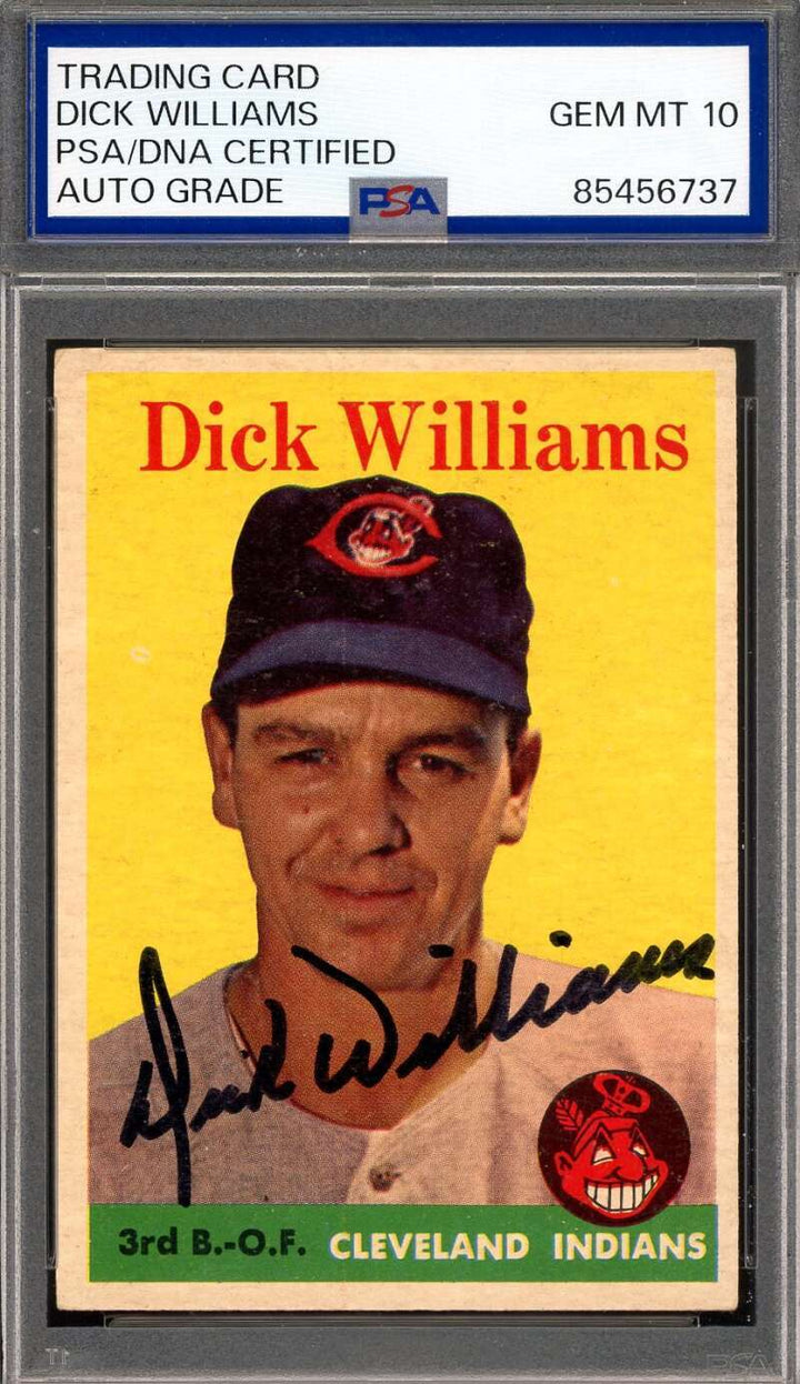Dick Williams Gem Mint 10 PSA DNA Signed 1958 Topps Autograph