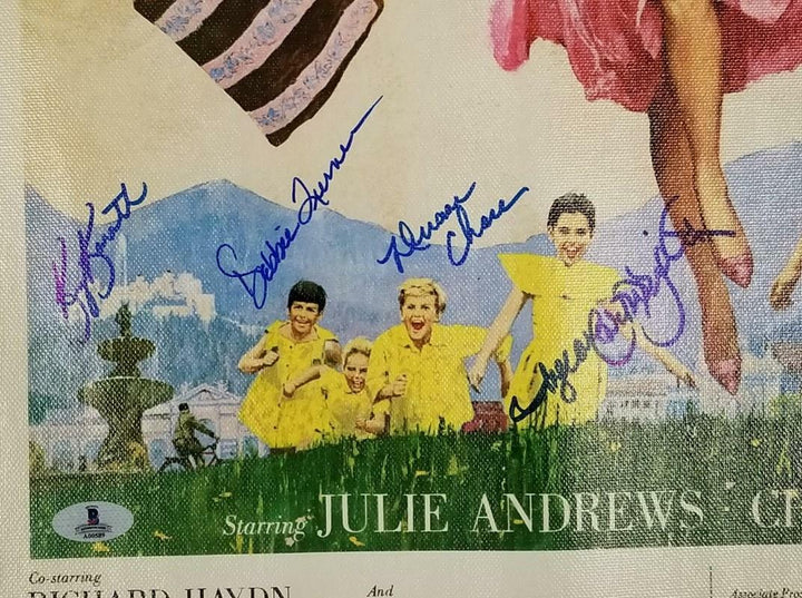 SOUND OF MUSIC Cast Signed 16x20 Canvas (7) Autographs ~ Beckett BAS COA