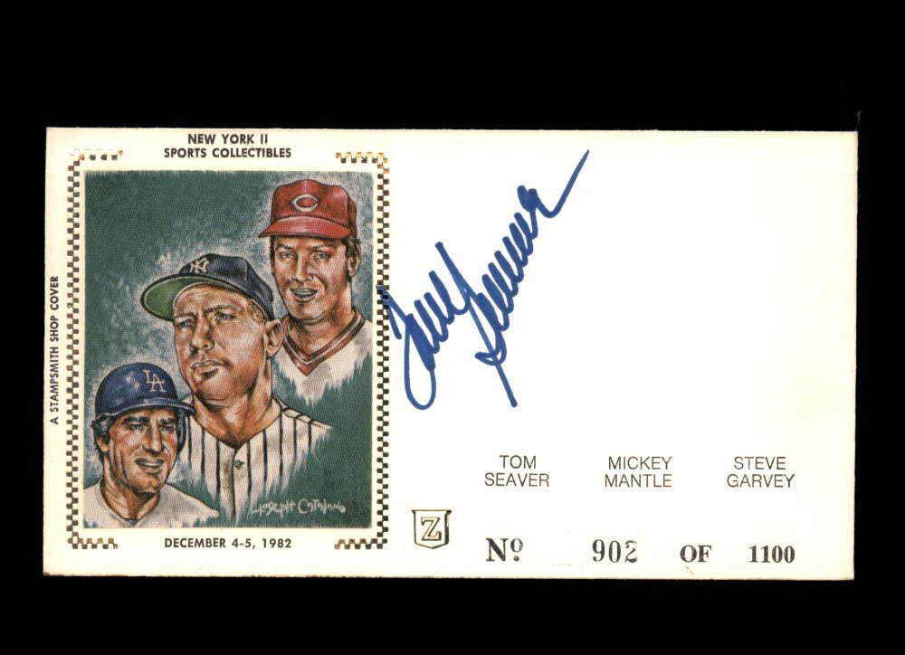 Tom Seaver JSA Signed 1982 NY Collectibles FIrst Day Cover FDC Cache Autograph