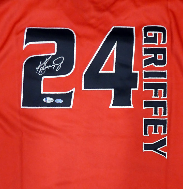 Mariners Ken Griffey Jr. Auto Red Mitchell Ness Turn Forward The Clock Jersey 48
