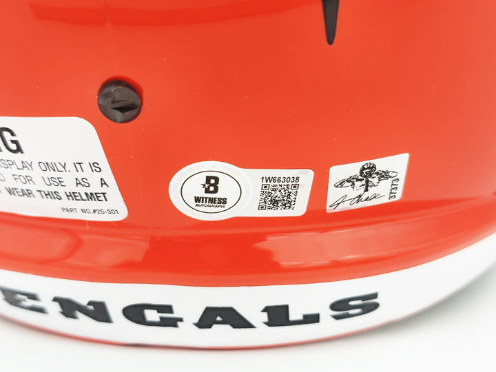 Ja'Marr Chase Signed Bengals Orange Full Size Speed Replica Helmet Beckett Wit