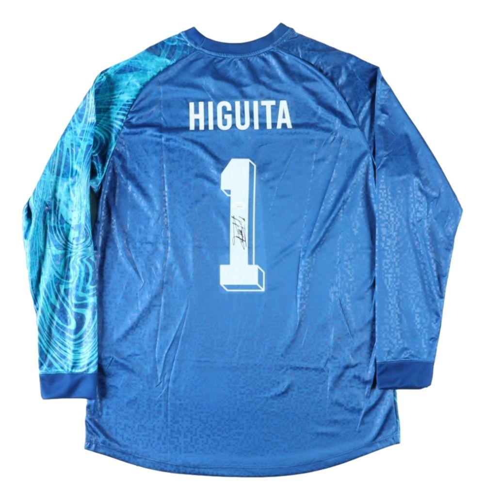 Rene Higuita Signed Columbia Higuita Brand Blue Soccer Jersey JSA