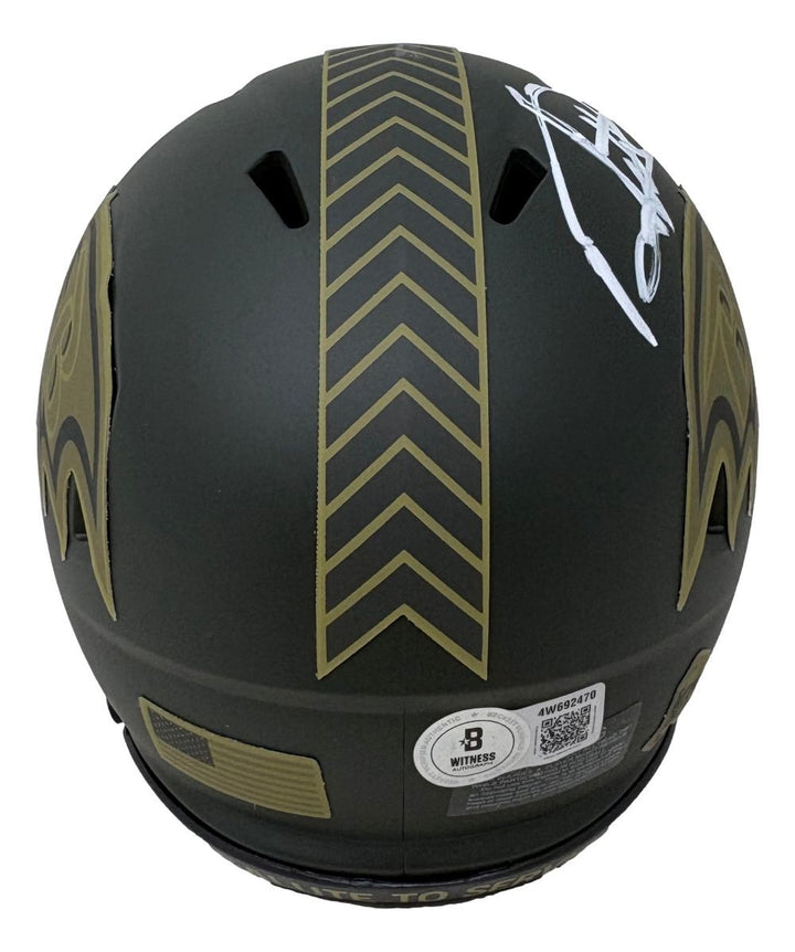 Derrick Henry Signed Baltimore Ravens Salute To Service Mini Speed Helmet BAS