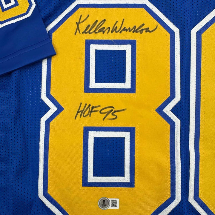 Framed Autographed/Signed Kellen Winslow 35x39 Chargers Blue Jersey BAS COA