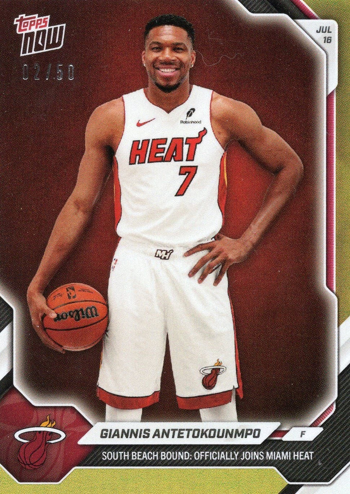 2026 Topps Now Giannis Antetokounmpo #OS02 Gold Foil /50 Basketball Card