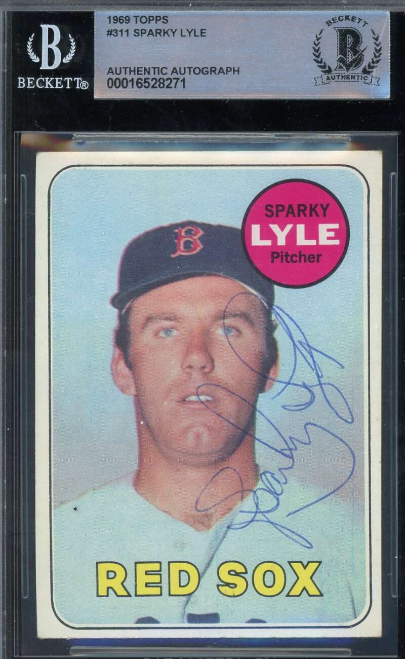 Sparky Lyle Beckett BAS Signed 1969 Topps Rookie Autographed