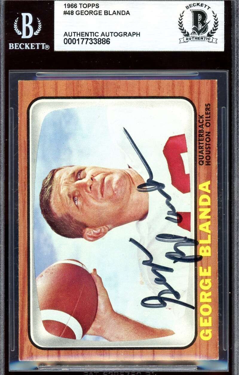 George Blanda Beckett BAS Signed 1966 Topps Autograph