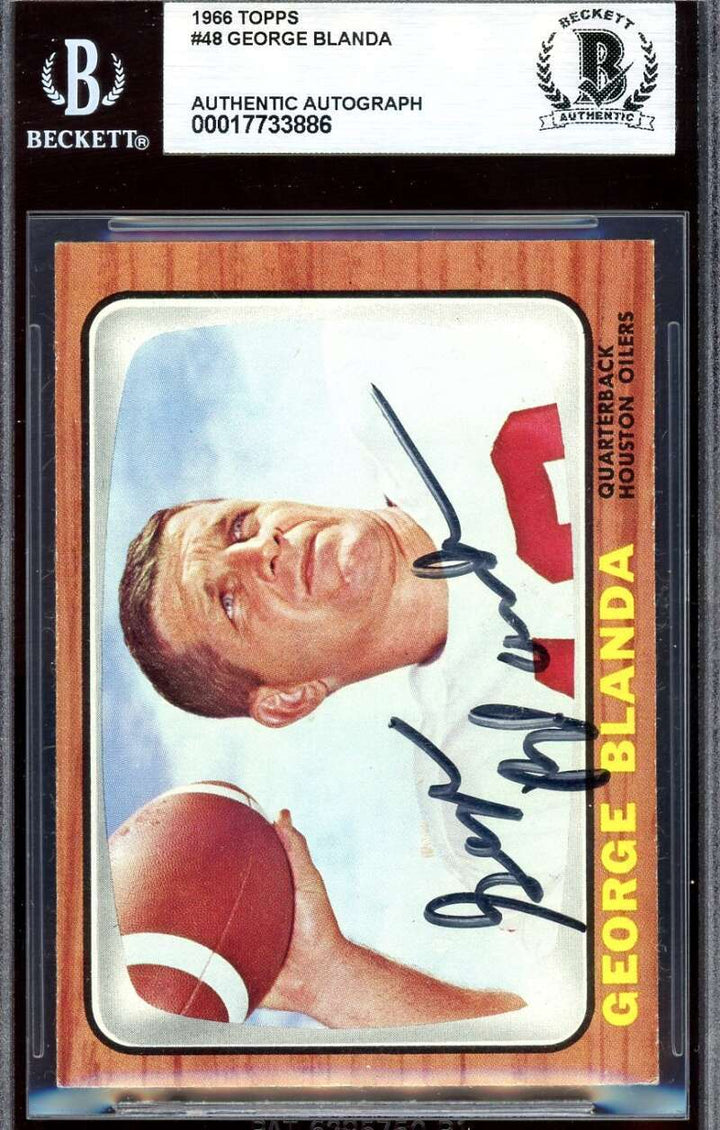 George Blanda Beckett BAS Signed 1966 Topps Autograph