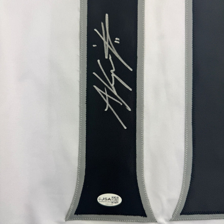 Autographed/Signed Anze Kopitar Los Angeles White Hockey Jersey JSA COA