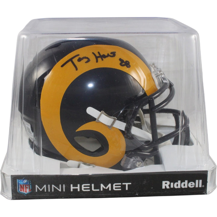 Torry Holt Autographed Los Angeles Rams TB Mini Helmet Beckett Witness 56896
