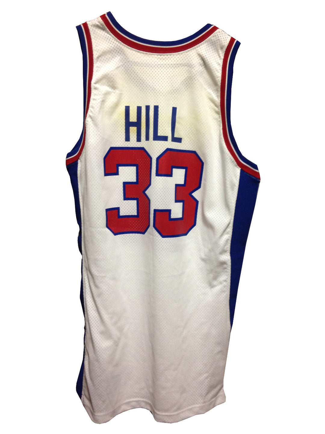 Grant Hill Detroit Pistons game used 1994-95 Rookie Jersey +3 tag Inverse Logo