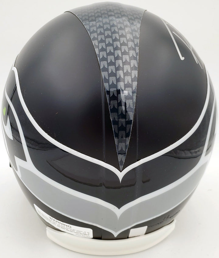 Russell Wilson Signed Seahawks Full Size Replica Helmet In Silver RW Holo
