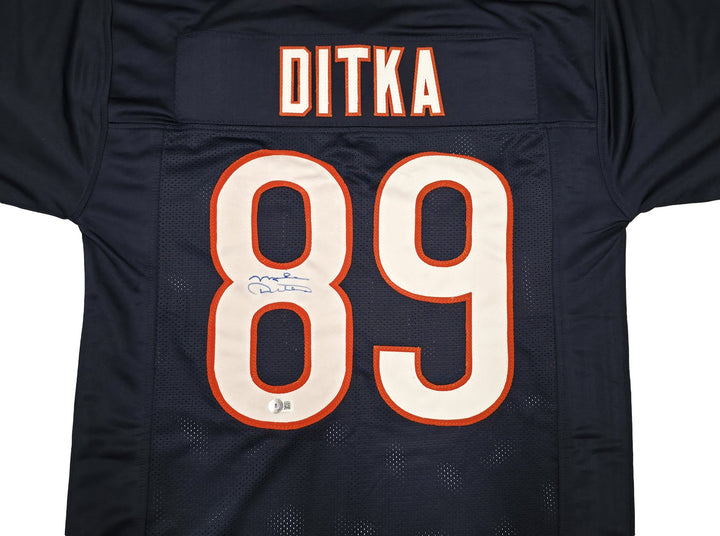 Chicago Bears Mike Ditka Autographed Signed Blue Jersey Beckett BAS QR