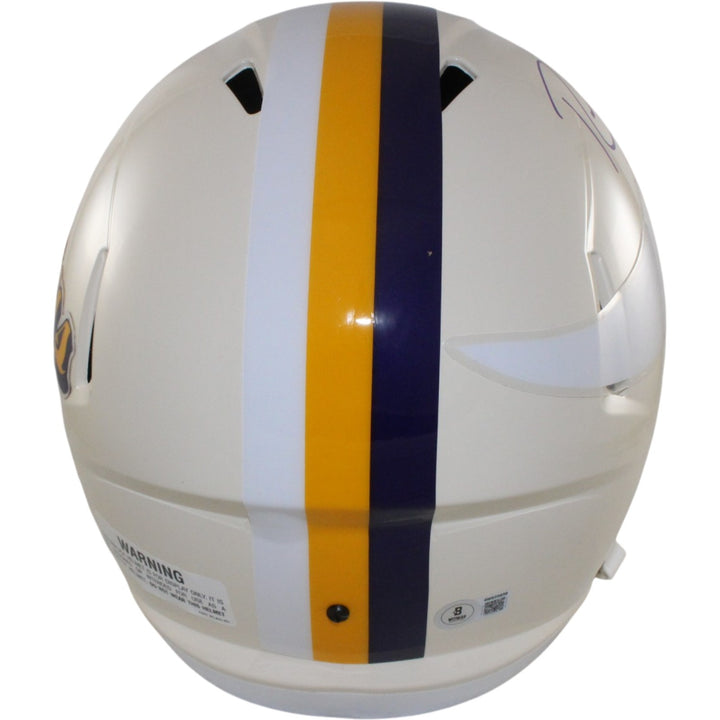 Randy Moss Autographed/Signed Minnesota Vikings F/S Retro Helmet Beckett 56330