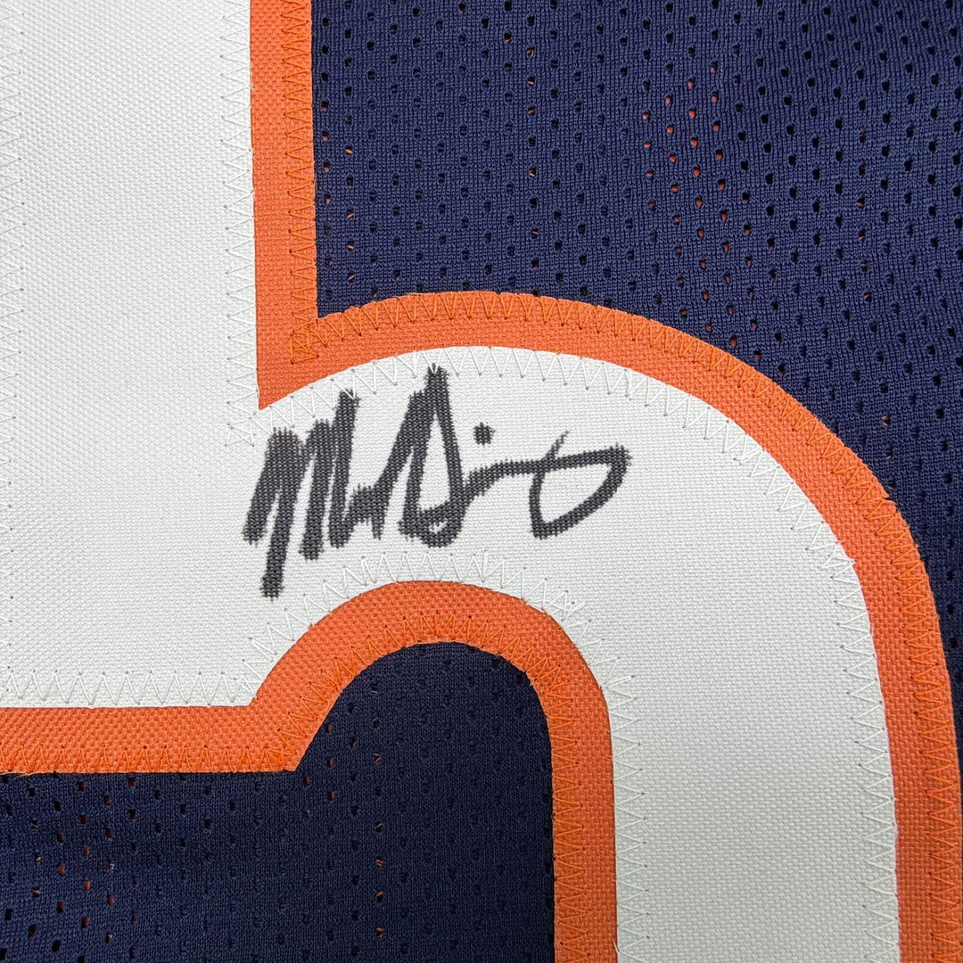 Autographed/Signed MIKE SINGLETARY HOF 98 Chicago Blue Football Jersey JSA COA