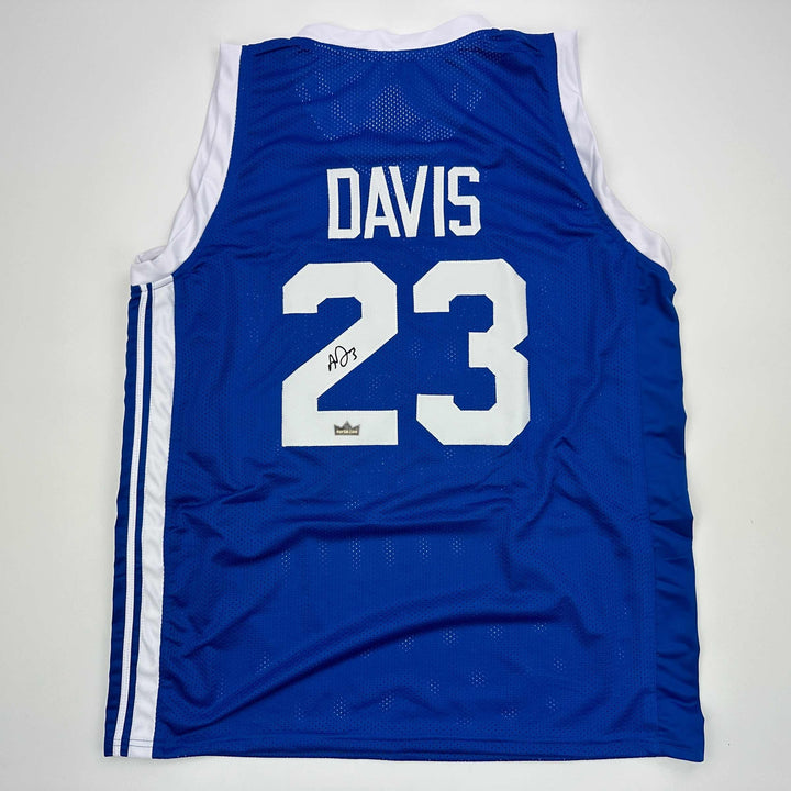 Facsimile Autographed Anthony Davis Kentucky Blue Reprint Jersey Size Men's XL