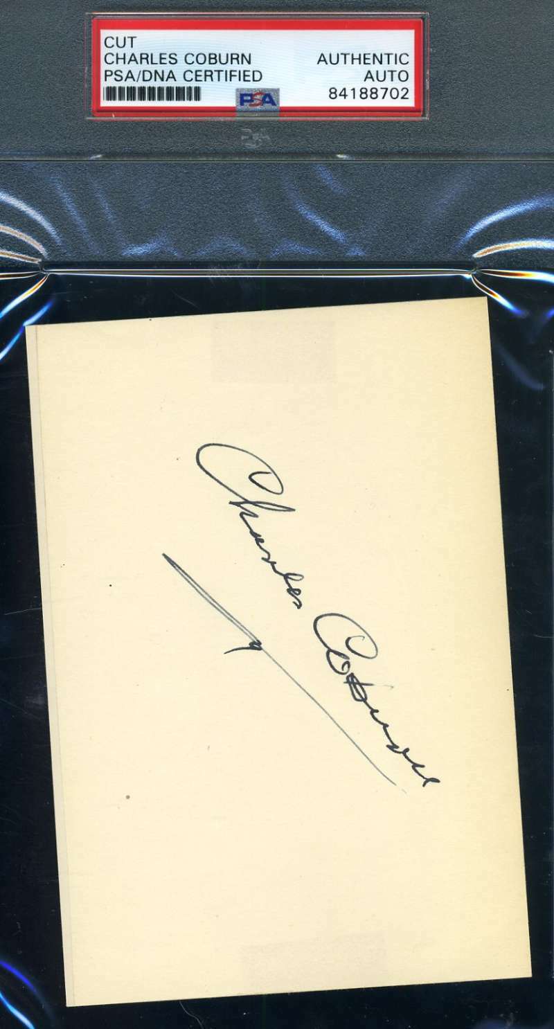 Charles Coburn PSA DNA Coa Signed 3x5 Index Card  Autograph