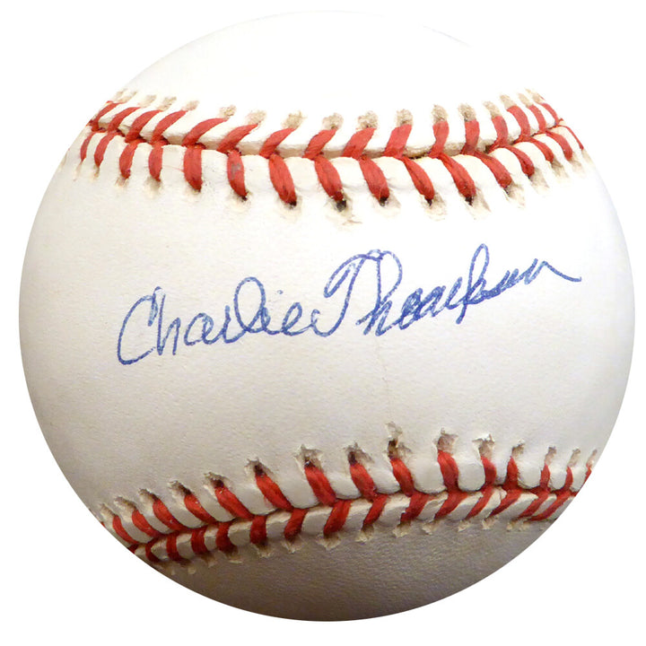 Charlie Thompson Signed NL Baseball Brooklyn Dodgers Beckett #E48556