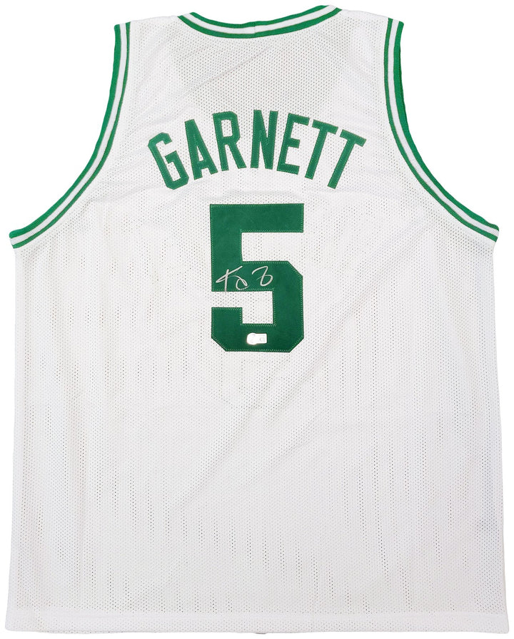 Boston Celtics Kevin Garnett Signed White Jersey Beckett BAS QR