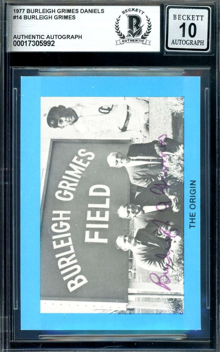Burleigh Grimes Gem Mint 10 Beckett BAS Signed 1977 Daniels Autograph 14