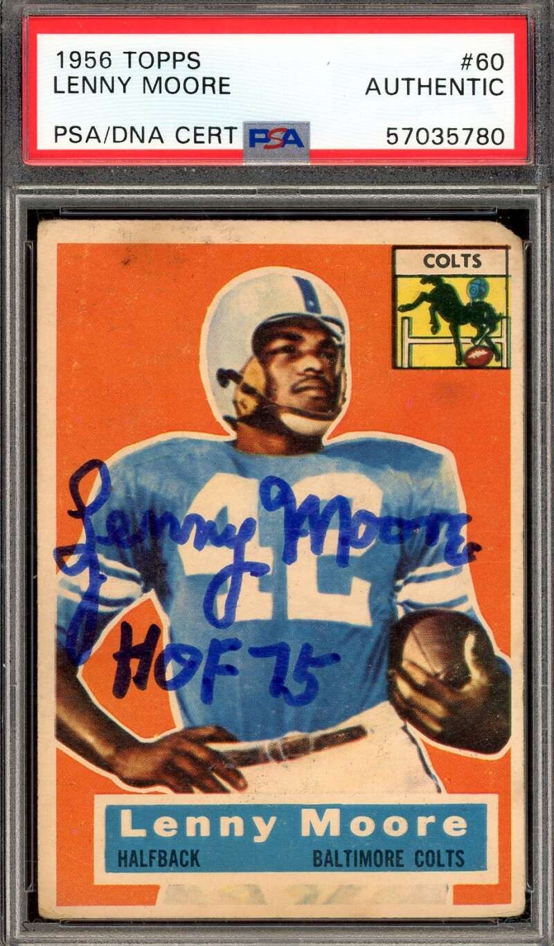 Lenny Moore PSA DNA Signed 1956 Topps Rookie Autograph