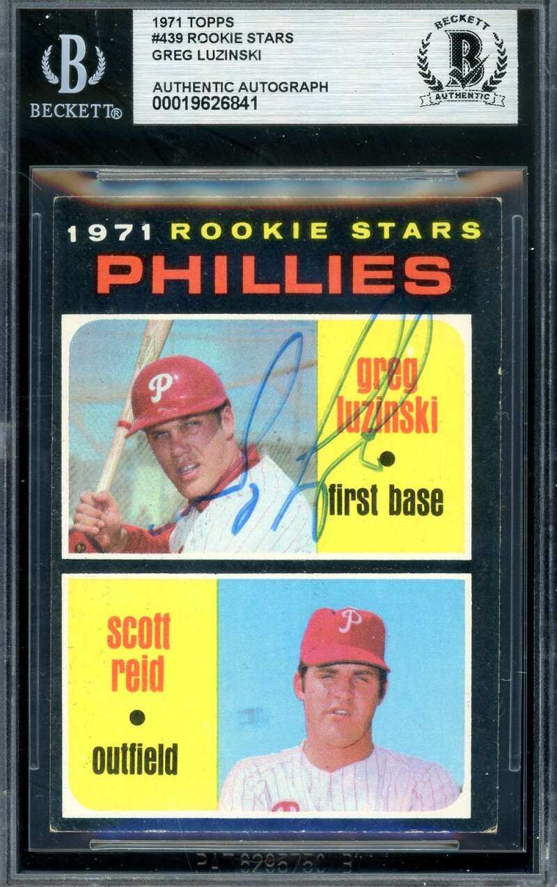 Greg Luzinski Beckett BAS Signed 1971 Topps Rookie Autograph