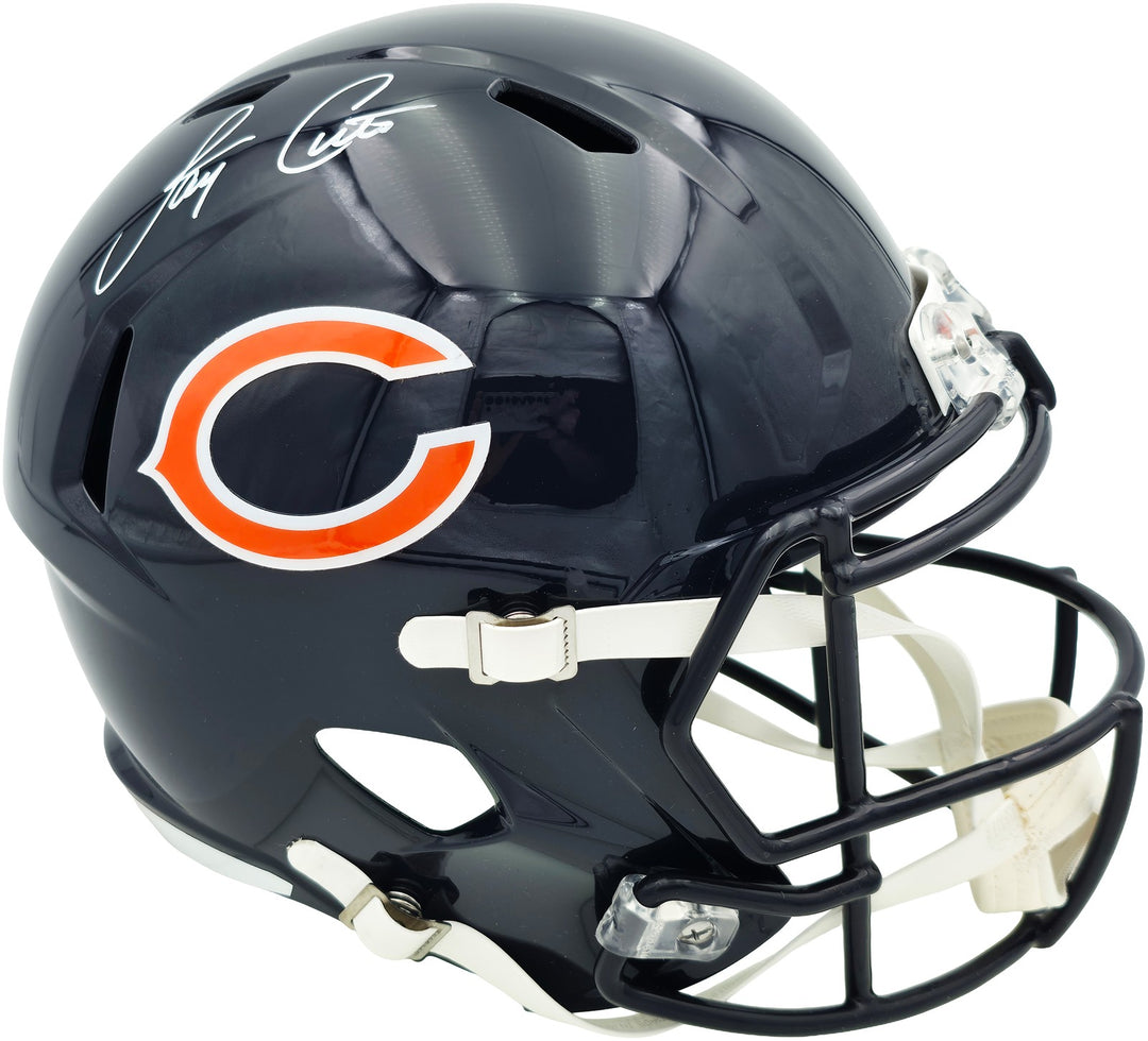 Jay Cutler Signed Bears Blue Full Size Speed Replica Helmet Beckett Witness
