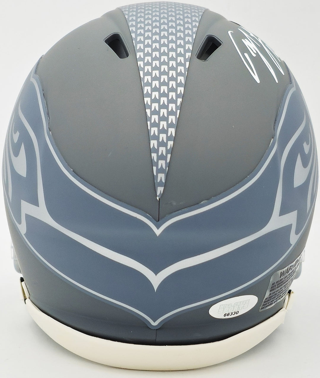 Tyler Lockett Signed Seattle Seahawks Slate Gray Speed Mini Helmet MCS Holo