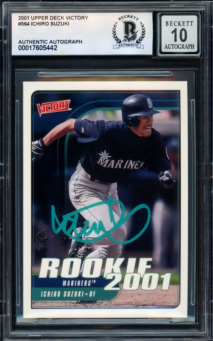 Ichiro Suzuki 2001 Upper Deck Victory RC #564 Signed Trading Card Beckett BAS