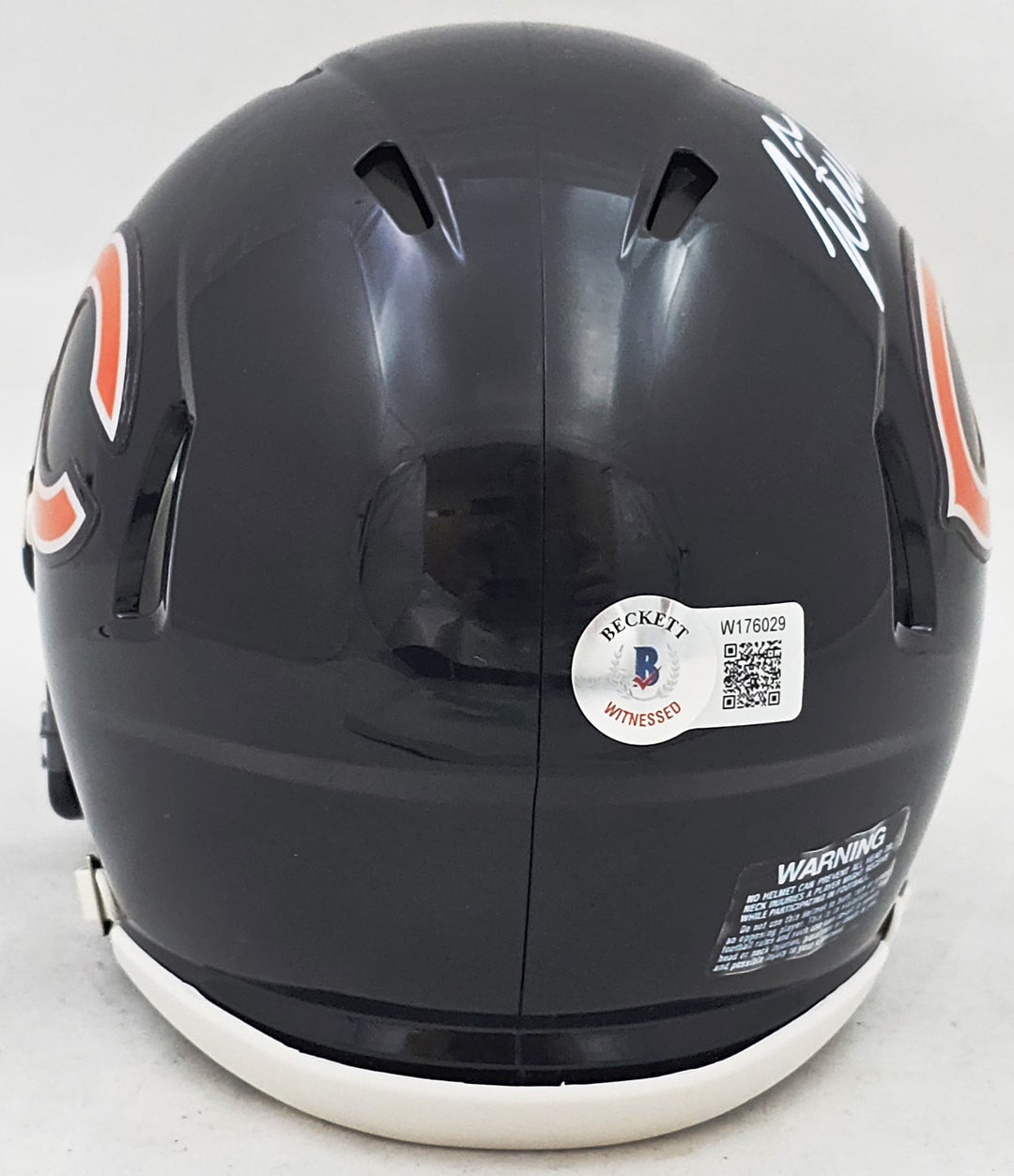 Justin Fields Signed Chicago Bears Blue Speed Mini Helmet Beckett Wit