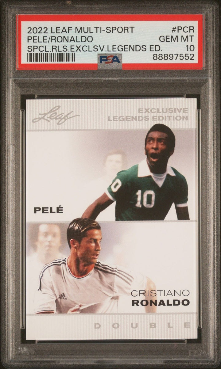 Graded 2021 Leaf Cristiano Ronaldo Pele #PCR Legends Edition Card PSA 10