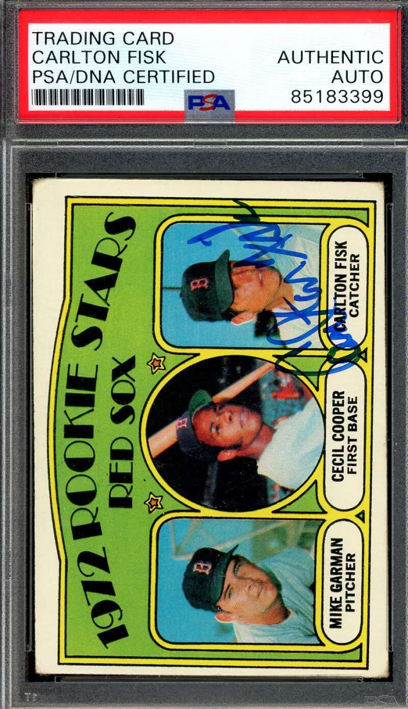Carlton Fisk PSA DNA Signed 1972 Topps Rookie Autograph