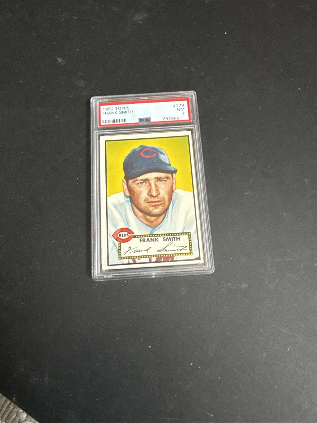 1952 Topps FRANK SMITH #179 PSA 7 Nm Near Mint Razor Sharp Clean Reds