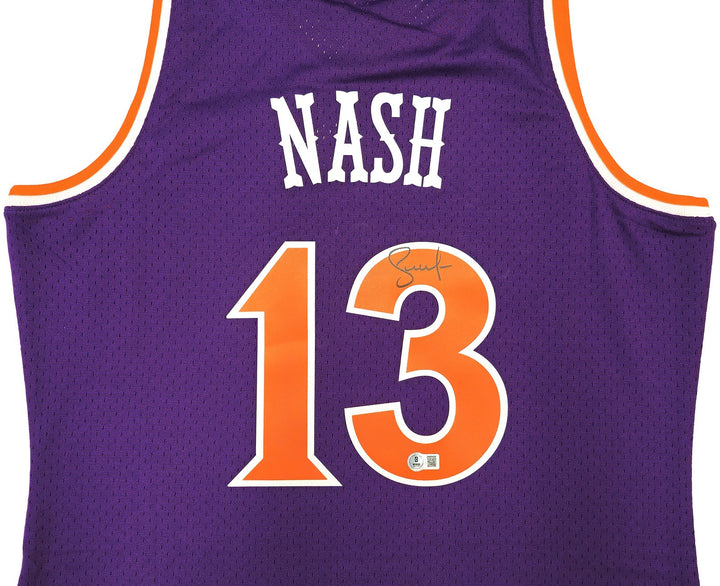 Suns Steve Nash Auto Purple Auth Mitchell Ness 2005-06 HWC Swingman Jersey L BAS
