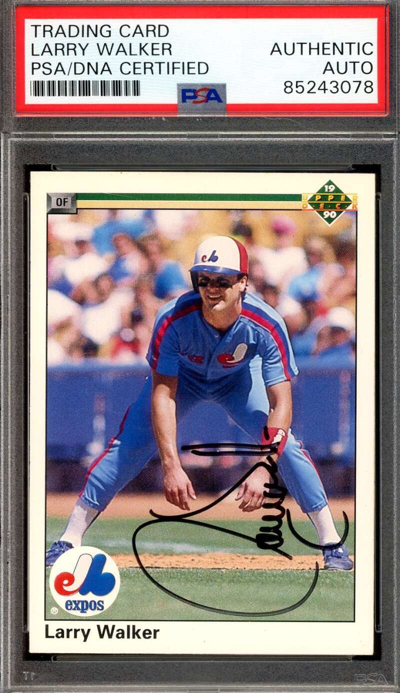 Larry Walker PSA DNA Signed 1990 Upper Deck Rookie Autograph