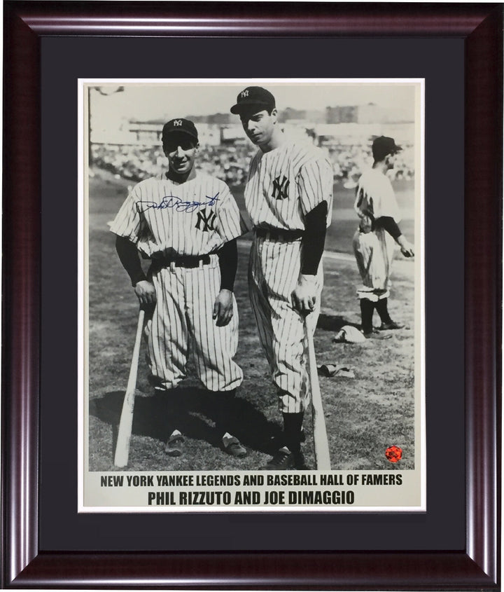 Phil Rizzuto signed & Joe DiMaggio 16x20 photo Framed Mint Autograph HOF CBM COA